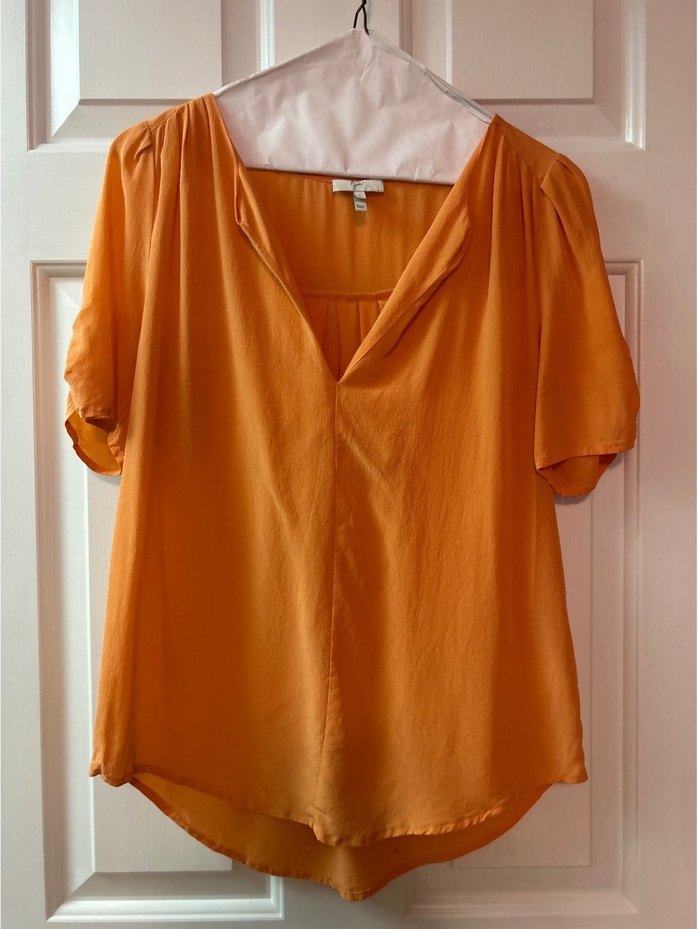 Joie Women's Orange Silk Blouse Size S